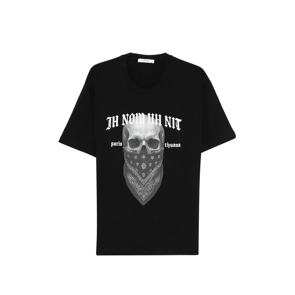 Ih Nom Uh Nit Graphic Print Skull T-Shirt — Black by Ih Nom Uh Nit