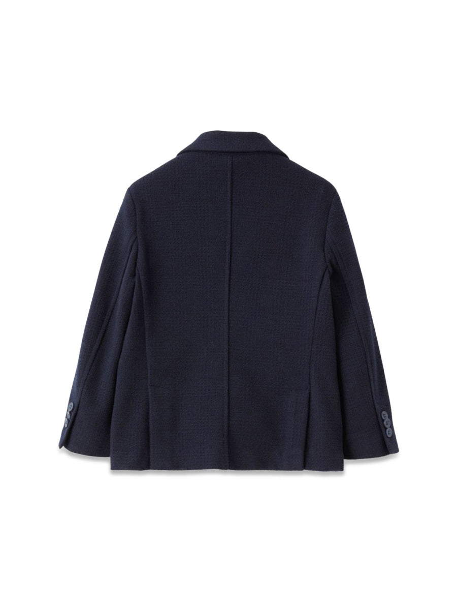 Il Gufo Stretch-Blend Tailored Blazer — Blue, view 2
