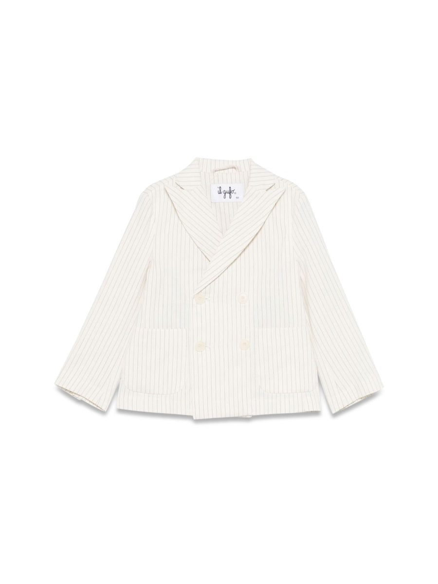 Il Gufo Cotton-Hemp Blend Blazer — White by Il Gufo