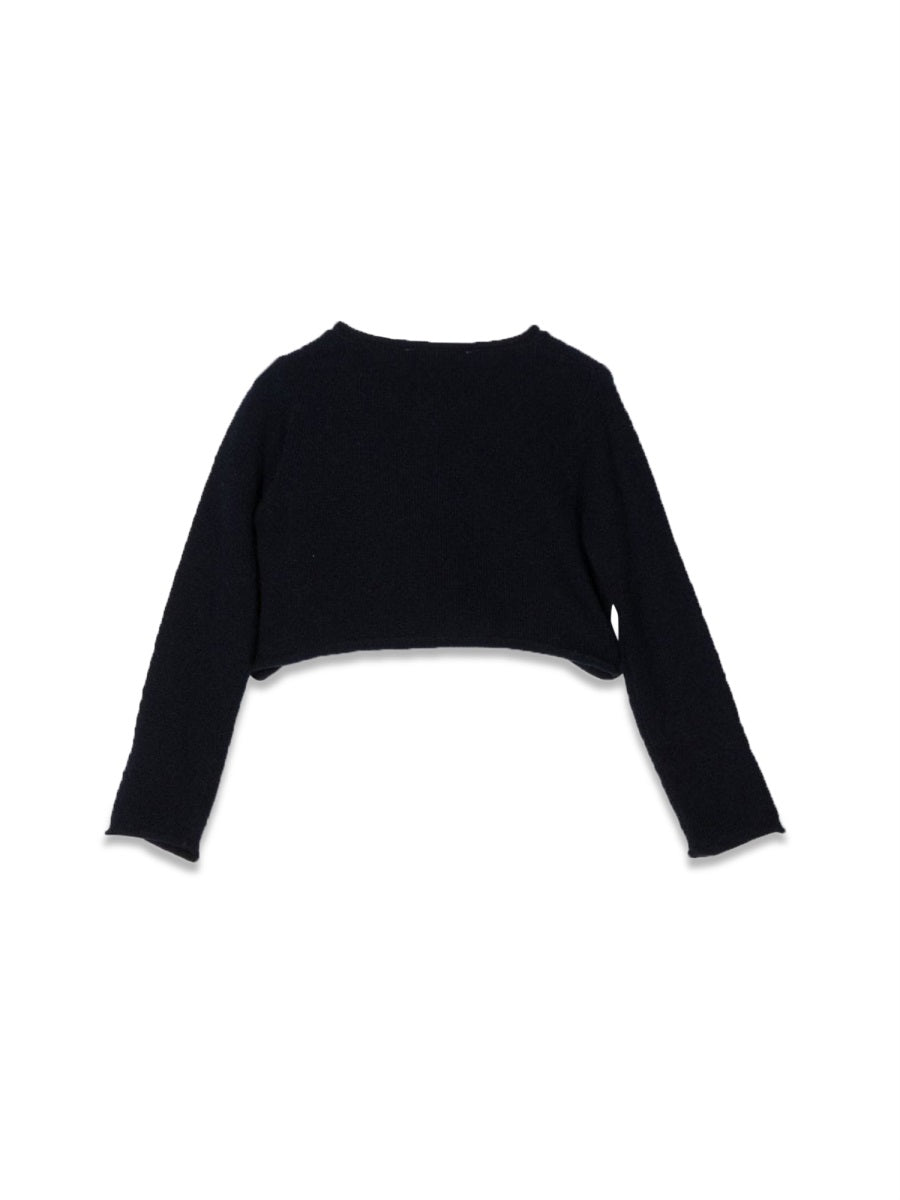 Il Gufo Virgin Wool Cardigan — Blue, view 3