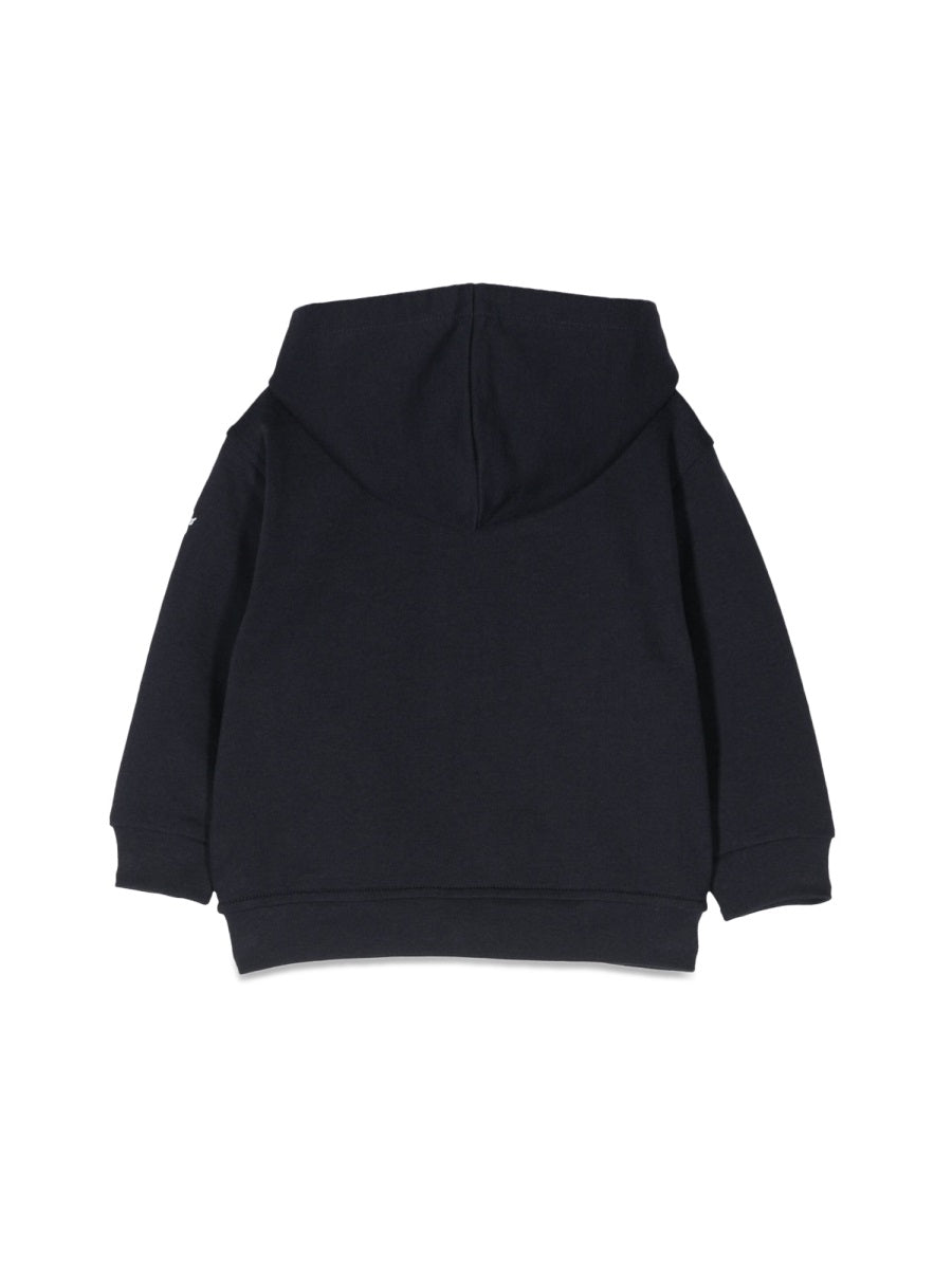 Il Gufo Cotton Zip-Front Hoodie — Blue, view 2