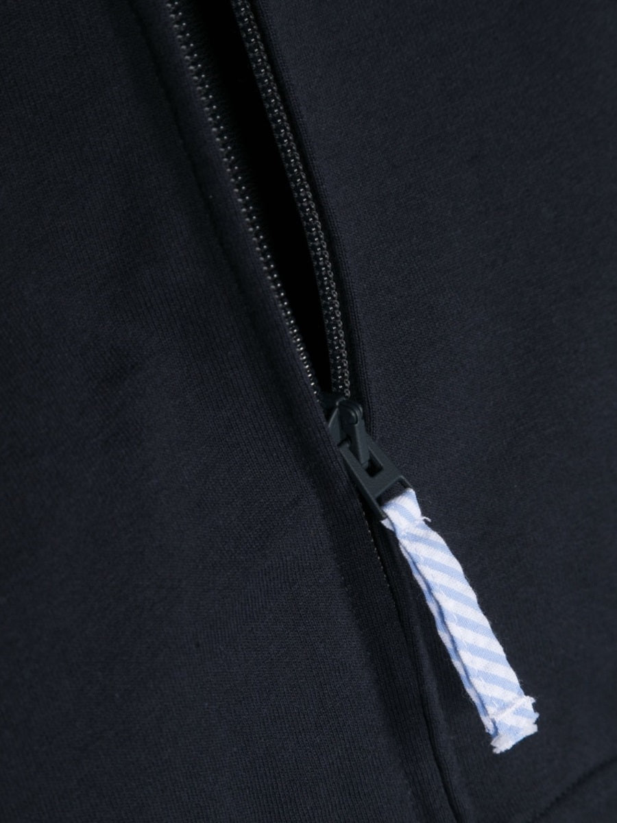 Il Gufo Cotton Zip-Front Hoodie — Blue, view 3
