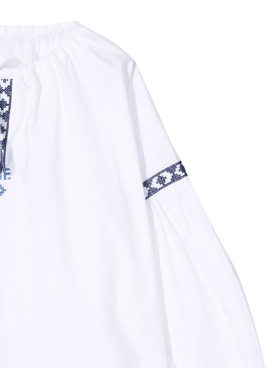 Il Gufo Long Cotton Shirt — White, view 2