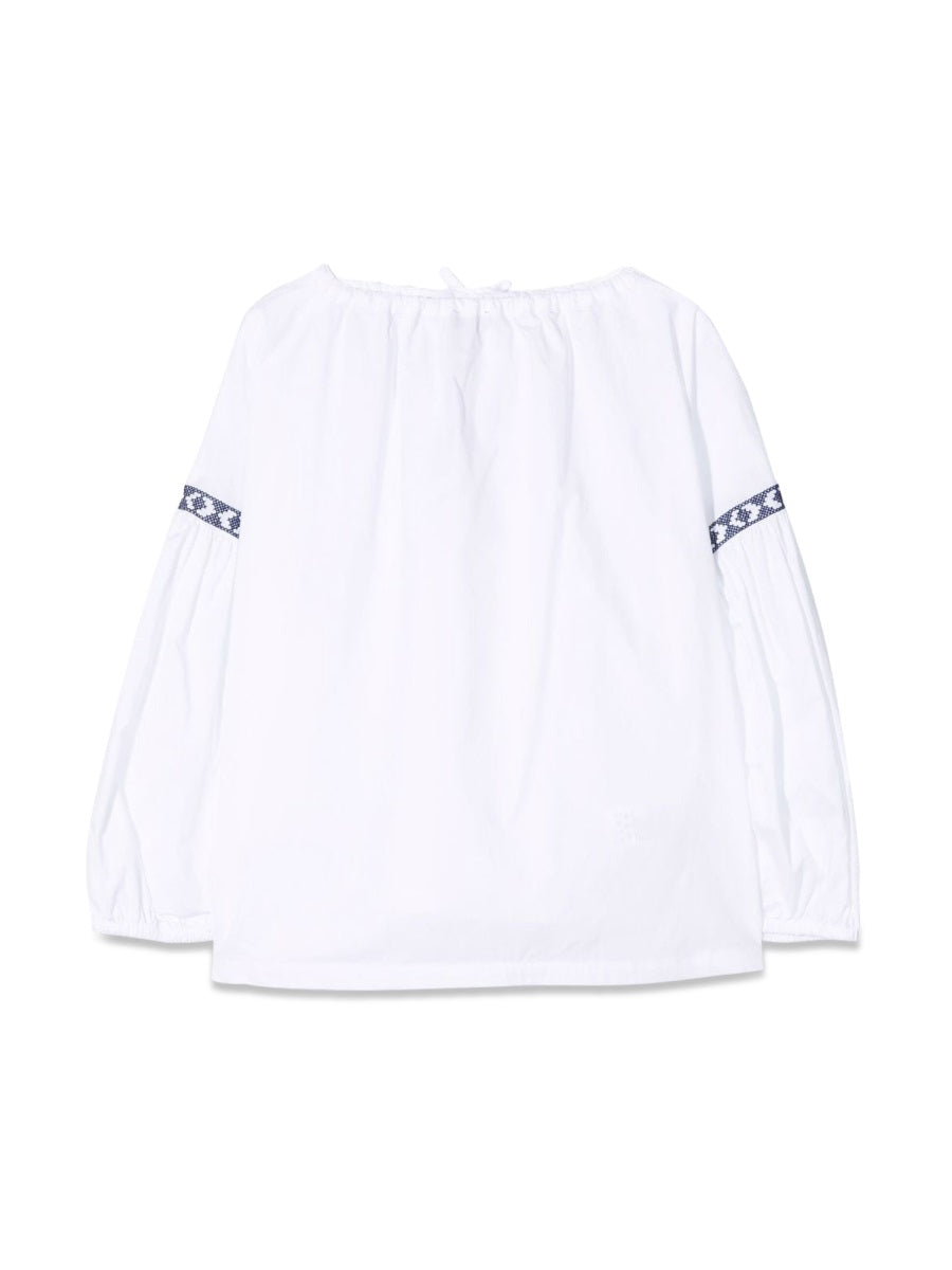 Il Gufo Long Cotton Shirt — White, view 3