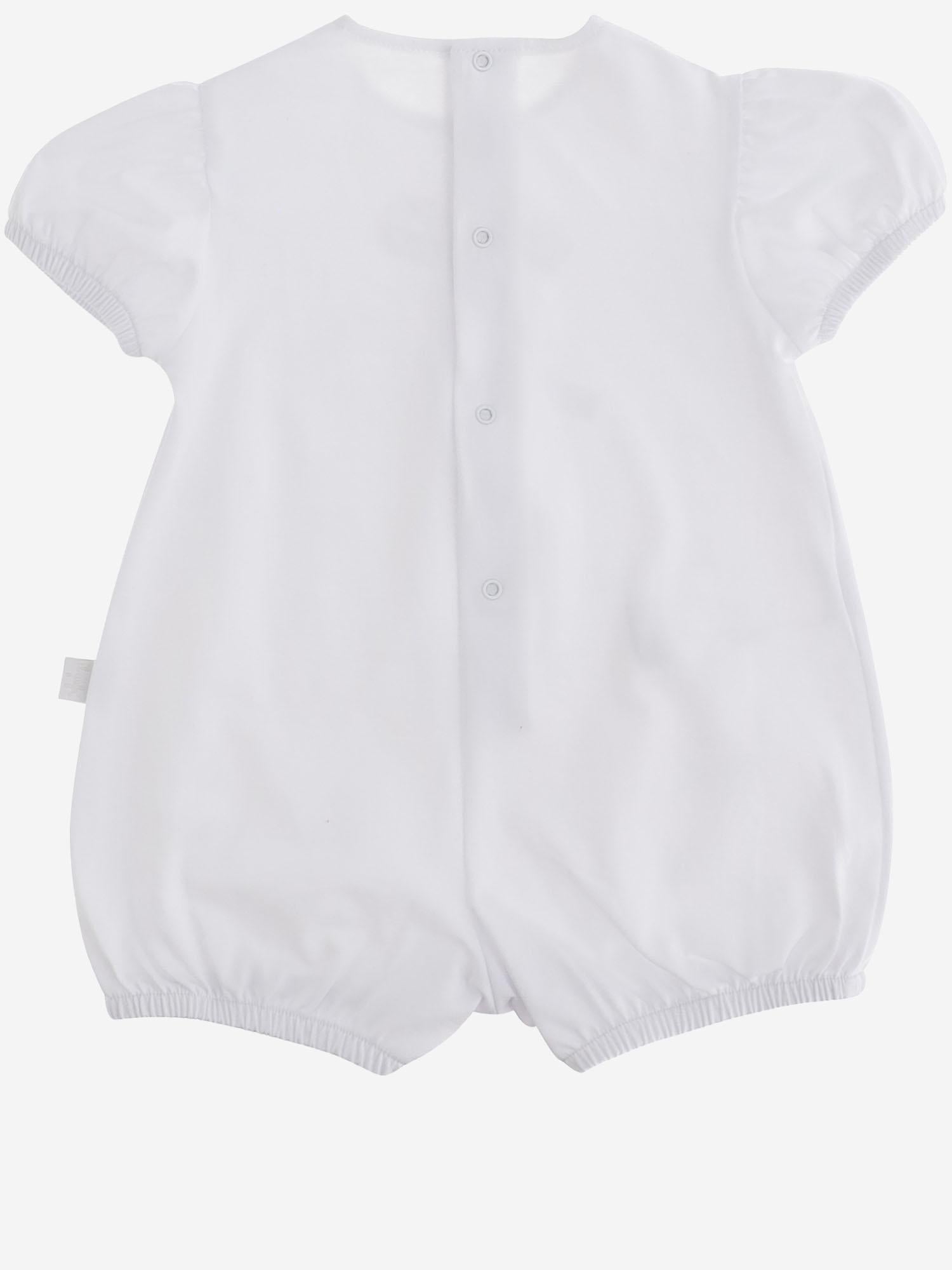 Il Gufo Stretch Cotton Sleepsuit — White, view 2