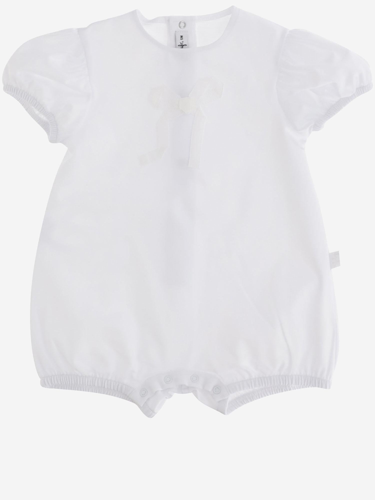 Il Gufo Stretch Cotton Sleepsuit — White, view 3