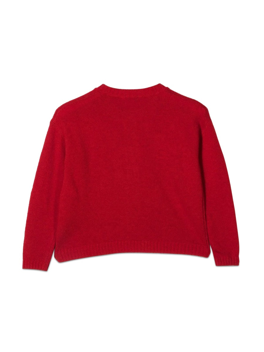 Il Gufo Golfino Tricot Sweater — Red, view 2