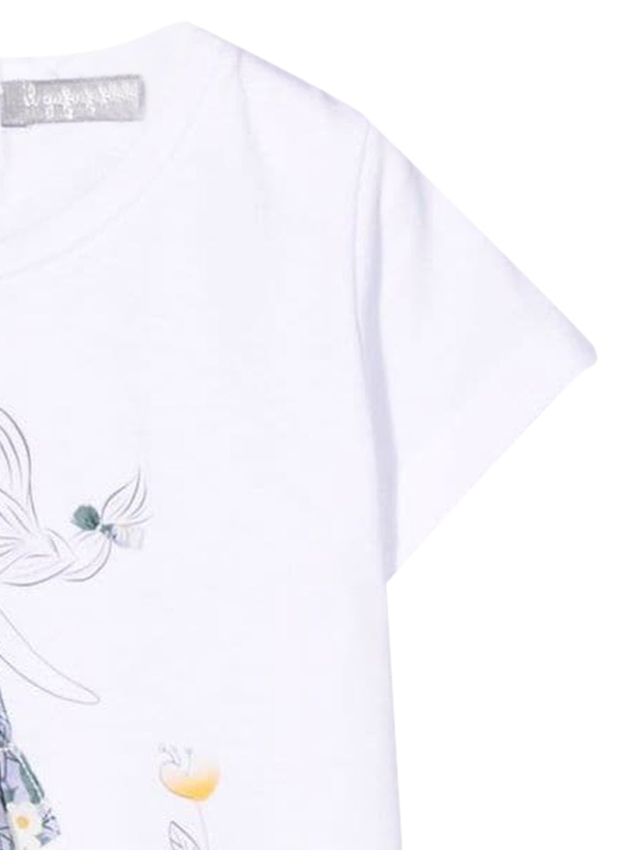 Il Gufo Short-Sleeve Cotton T-Shirt — White, view 3