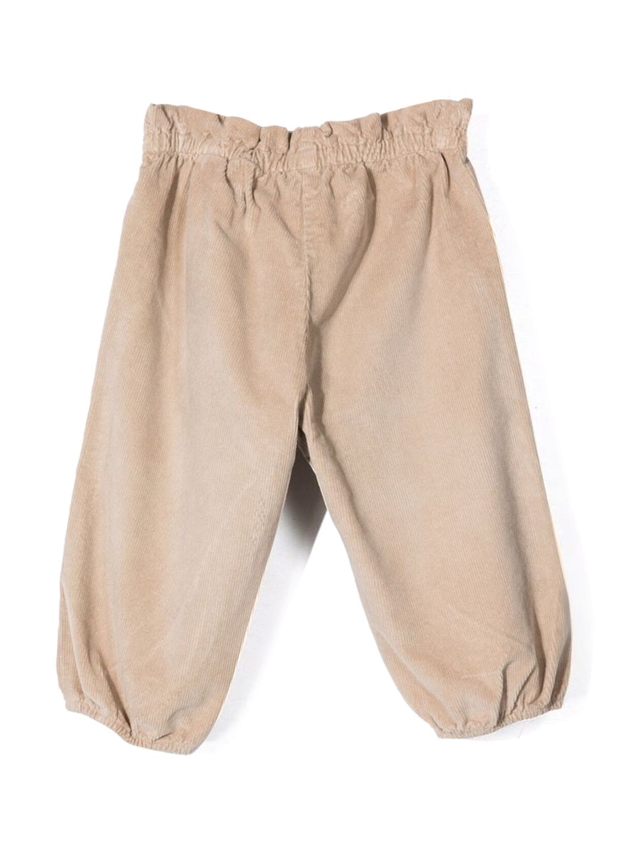 Il Gufo Stretch Cotton Trousers — Beige, view 3