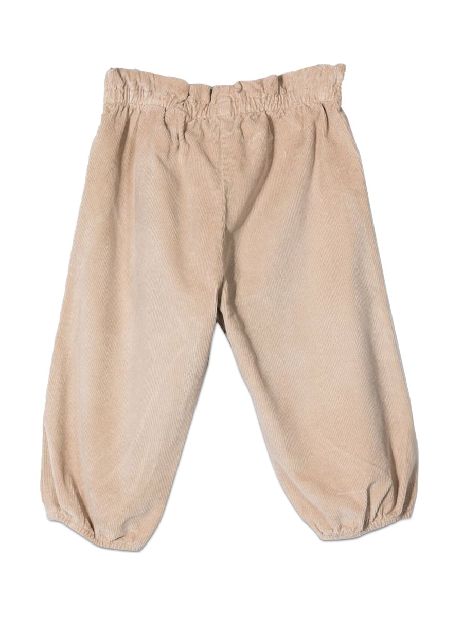 Il Gufo Stretch Cotton Trousers — Beige, view 6