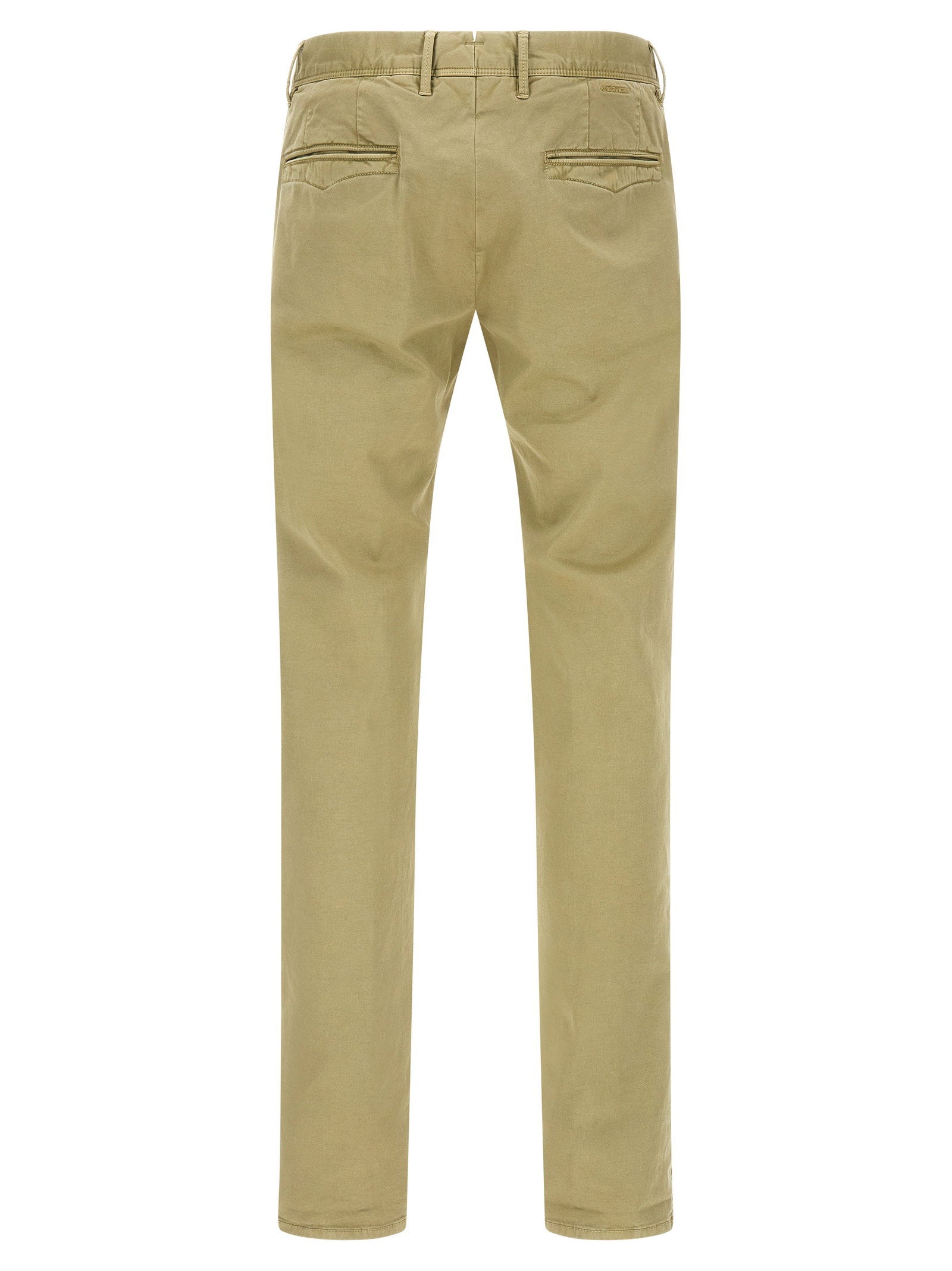 Incotex Stretch Cotton Trousers — Khaki, view 2