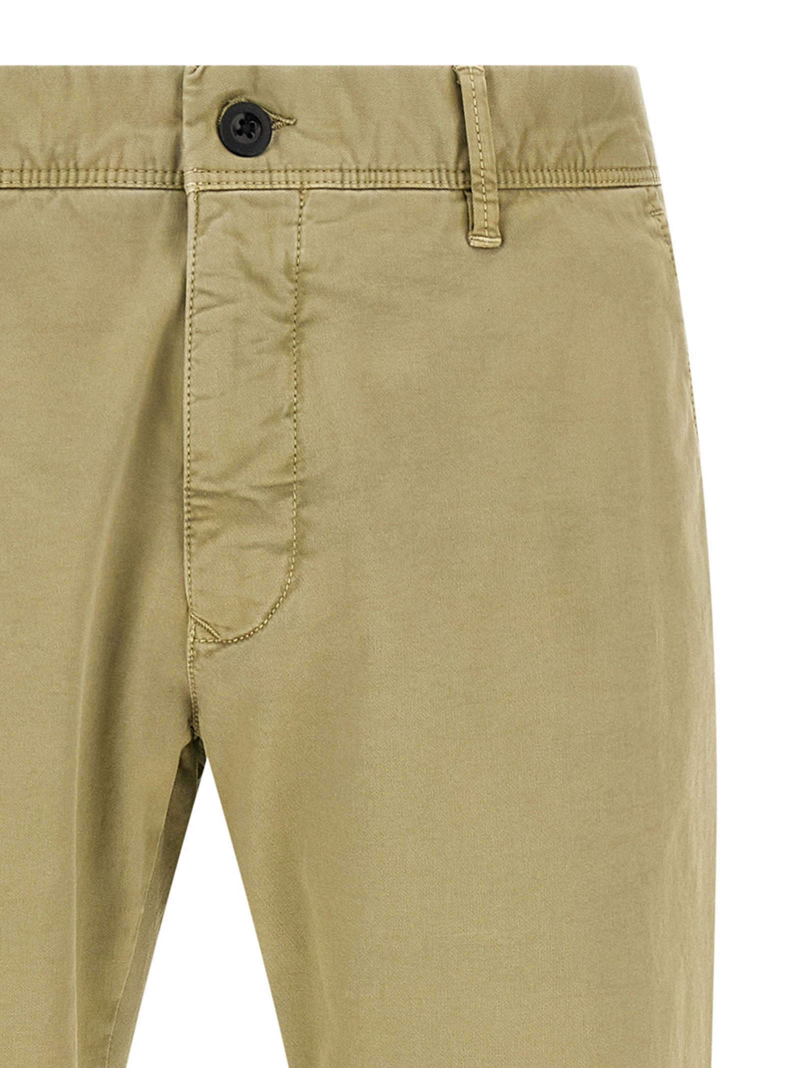 Incotex Stretch Cotton Trousers — Khaki, view 3