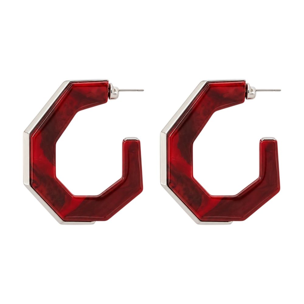 Isabel Marant Large Hoop Earrings — Red by Isabel Marant