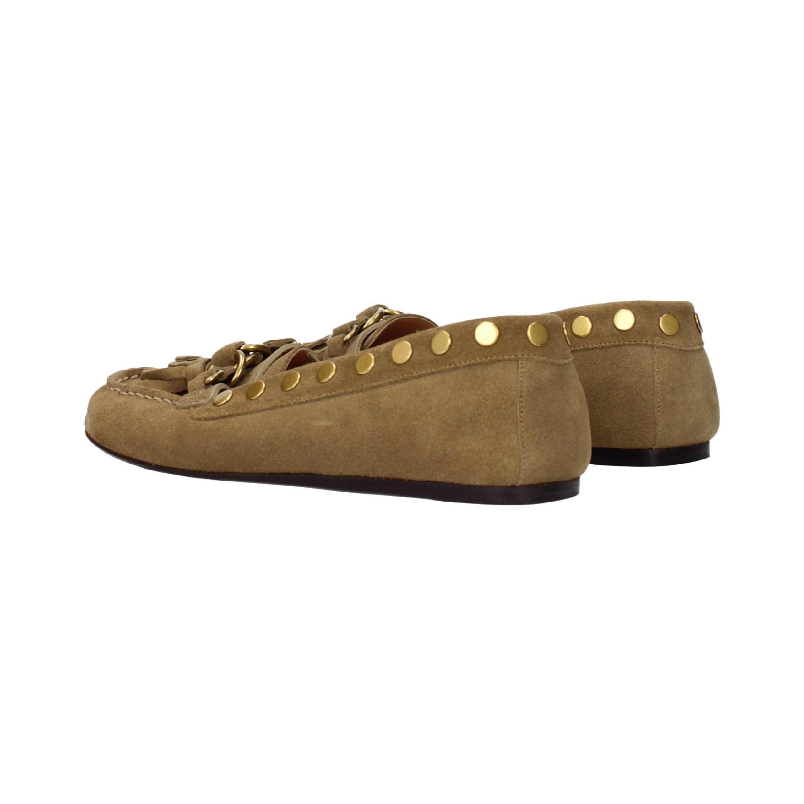 Isabel Marant Stud-Embellished Suede Loafer — Brown, view 4