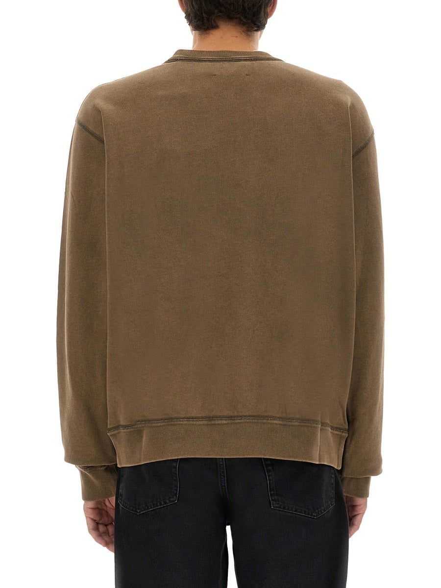 Isabel Marant Logo Cotton Sweatshirt — Brown by Isabel Marant