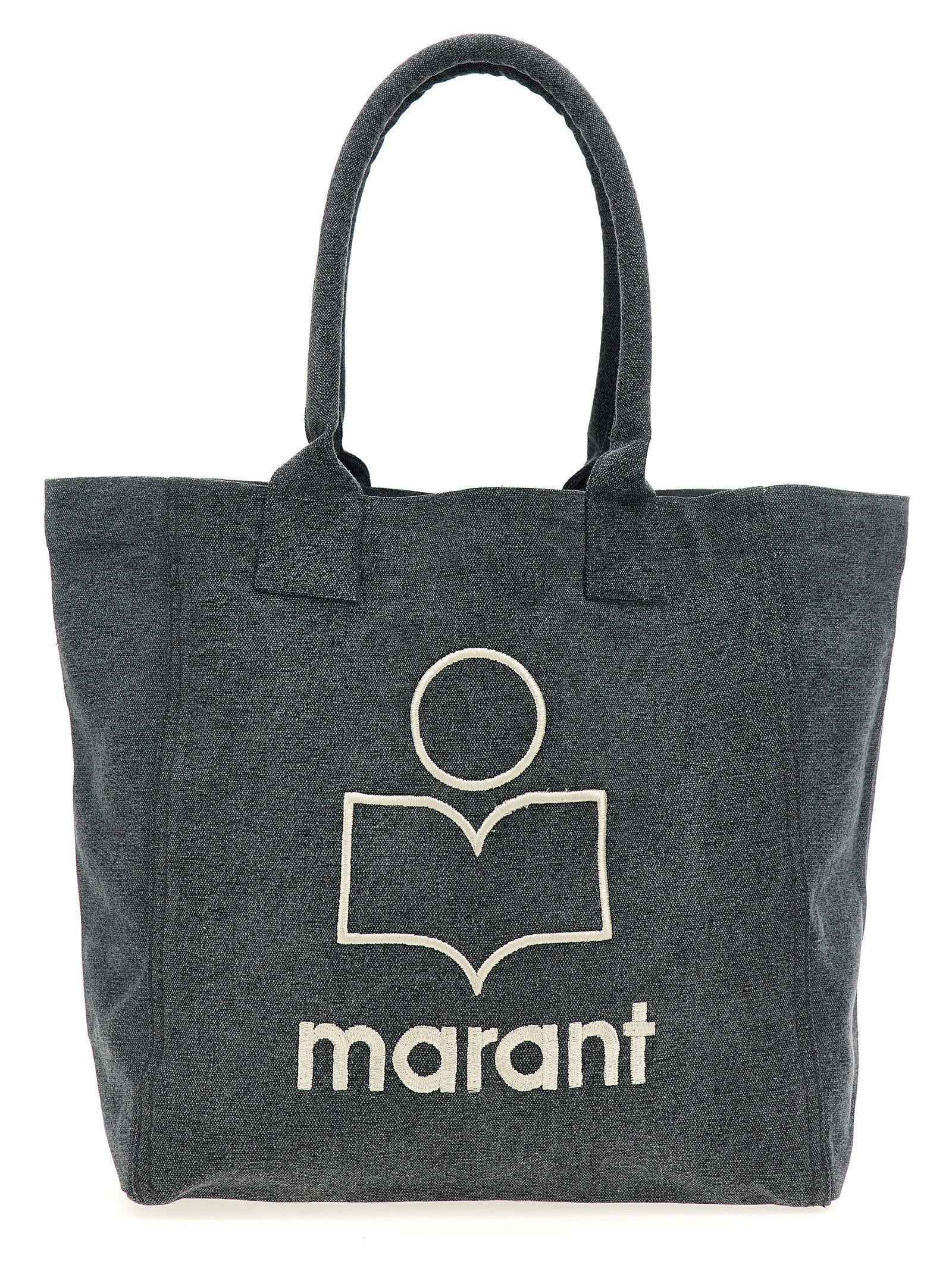Isabel Marant Logo-Embroidered Canvas Tote Bag — Gray by Isabel Marant