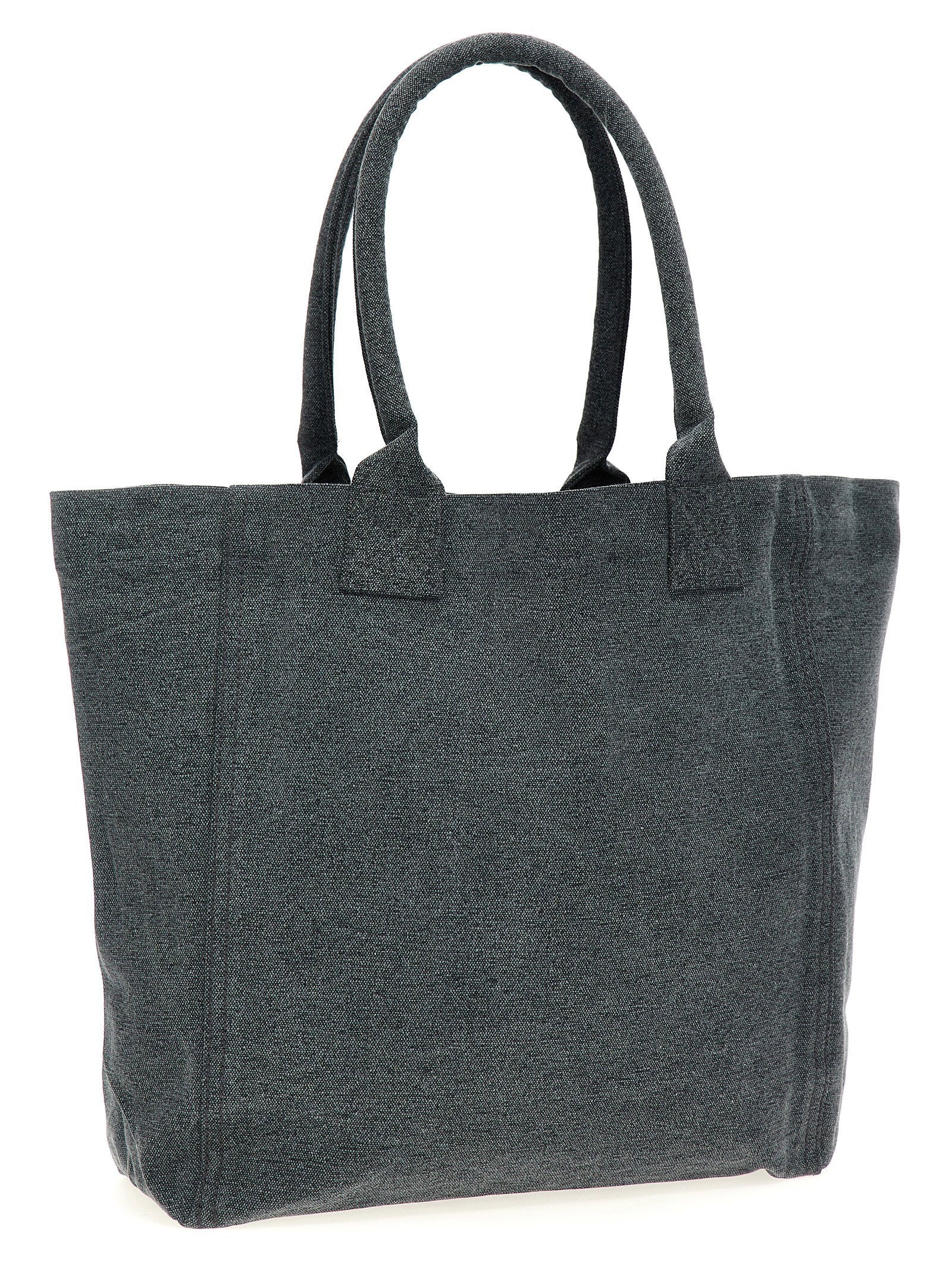 Isabel Marant Logo-Embroidered Canvas Tote Bag — Gray, view 2