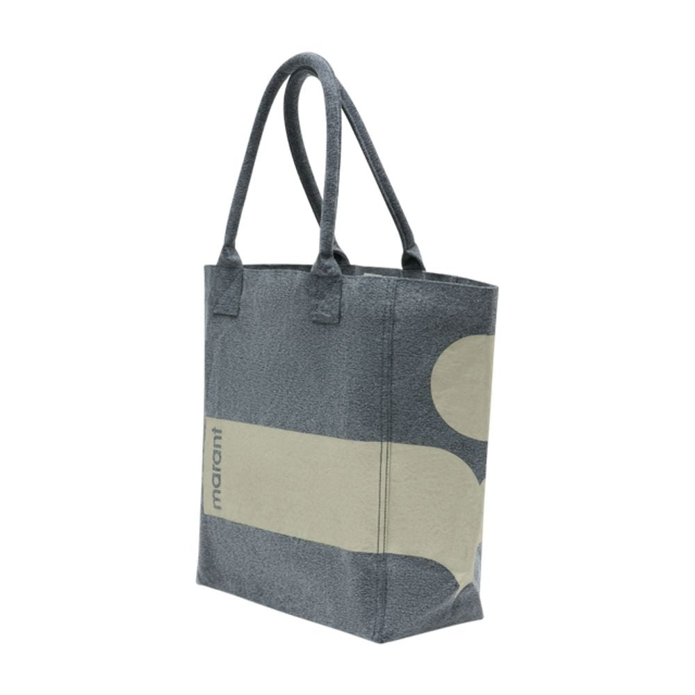 Isabel Marant Colour-Block Cotton Canvas Tote Bag — Gray, view 2