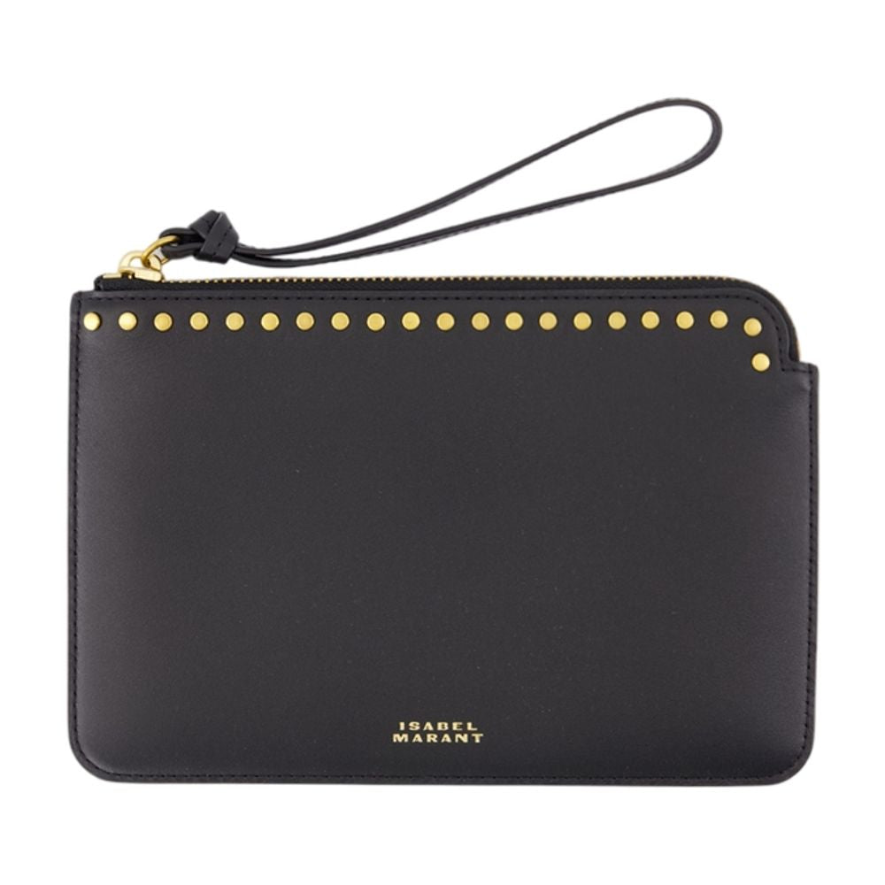 Isabel Marant Studded Leather Wallet — Black by Isabel Marant