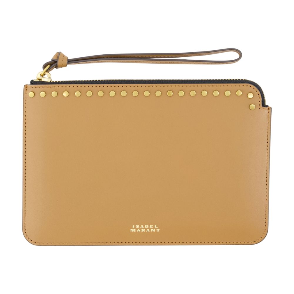 Isabel Marant Studded Leather Wallet — Brown by Isabel Marant