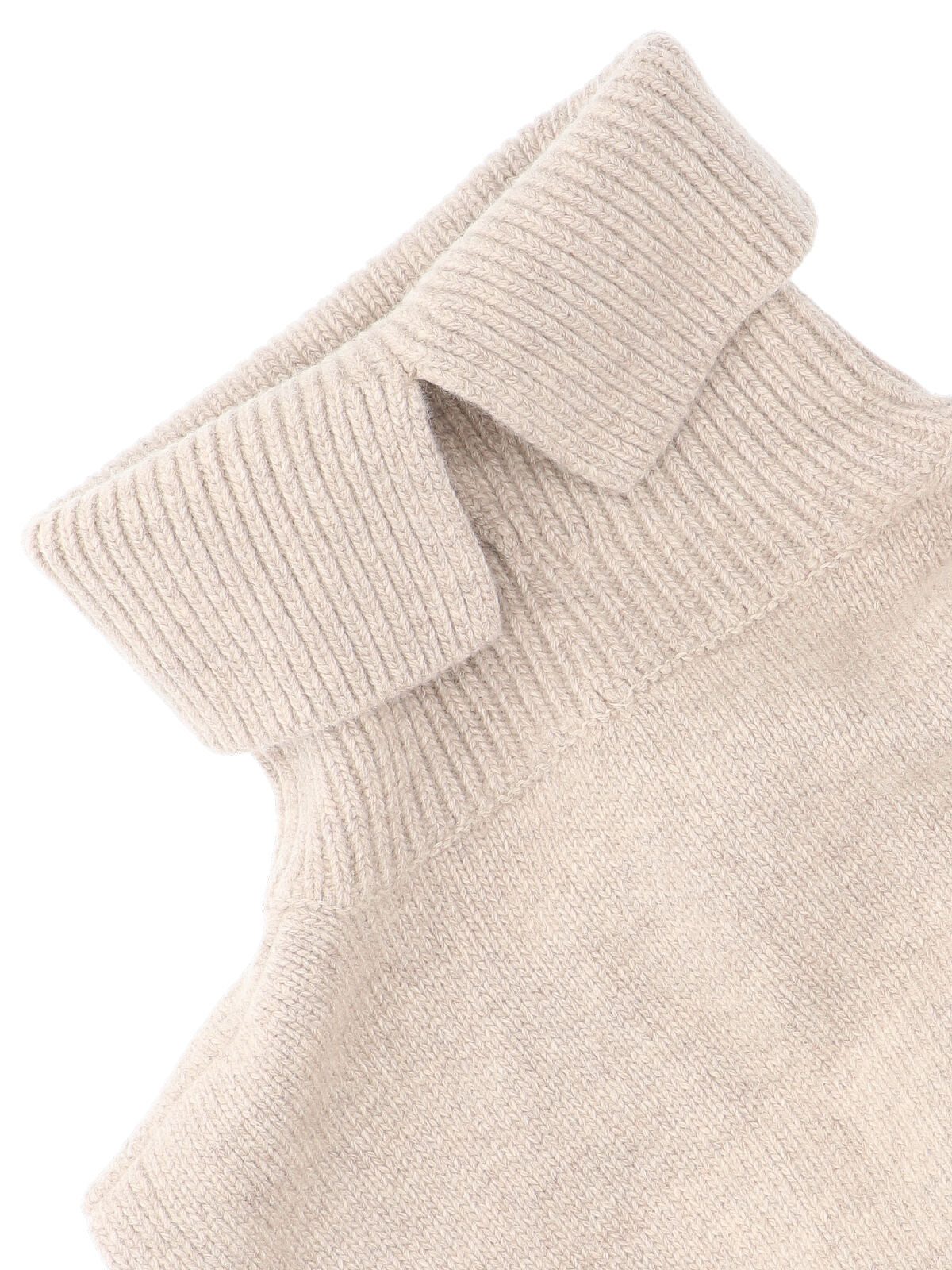 Ivir Oversized Turtleneck Knit Scarf — Beige, view 2