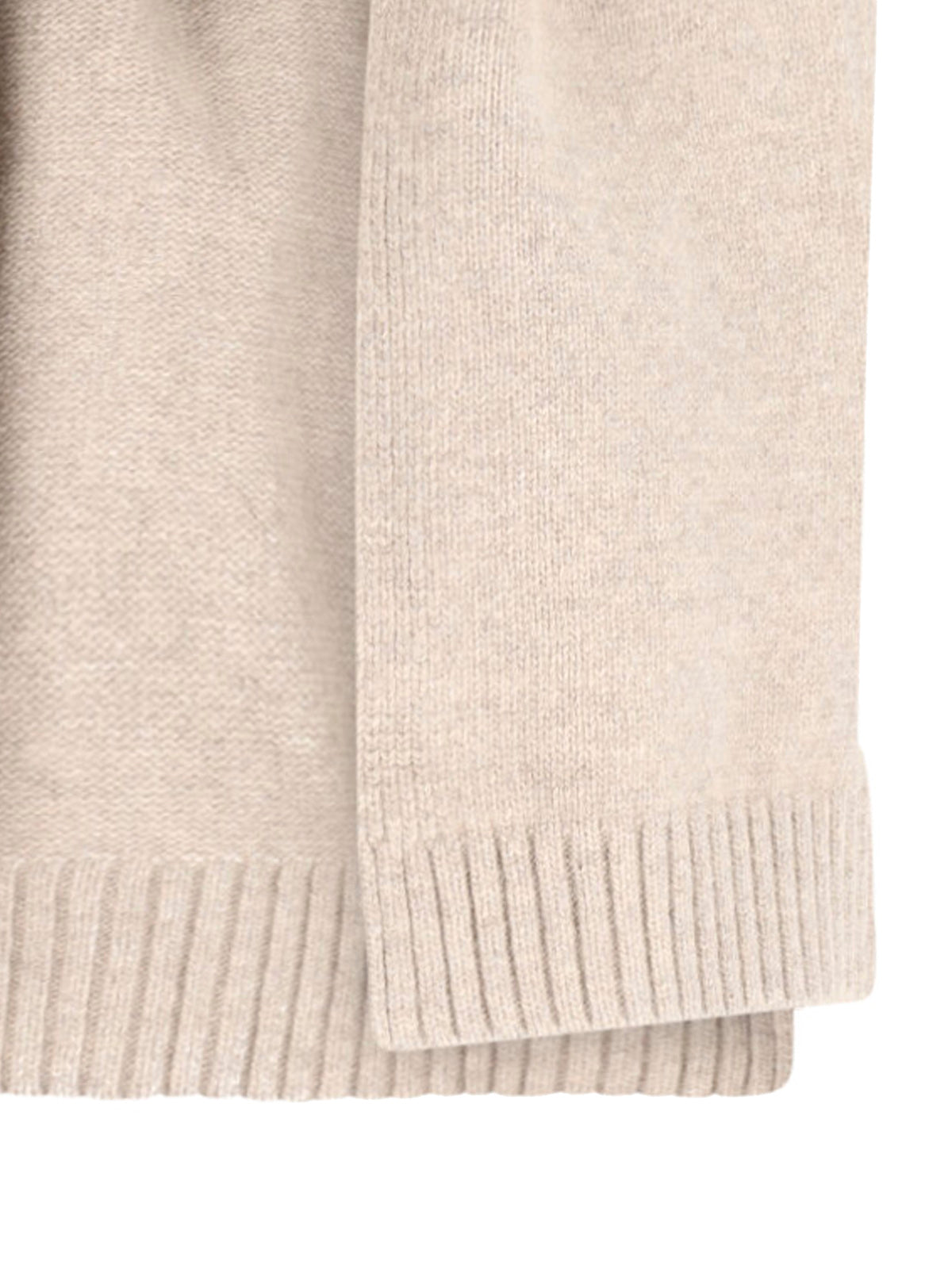 Ivir Oversized Turtleneck Knit Scarf — Beige, view 3