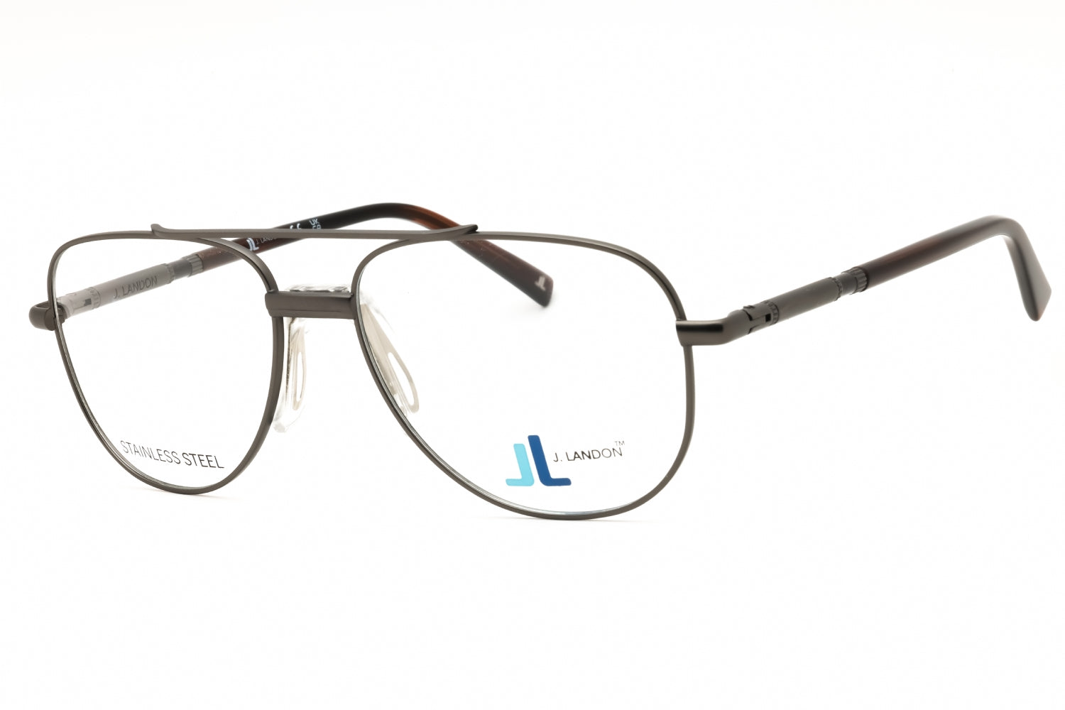 J. Landon JL1010 Aviator Metal Frame Eyeglasses — Gunmetal by J. Landon