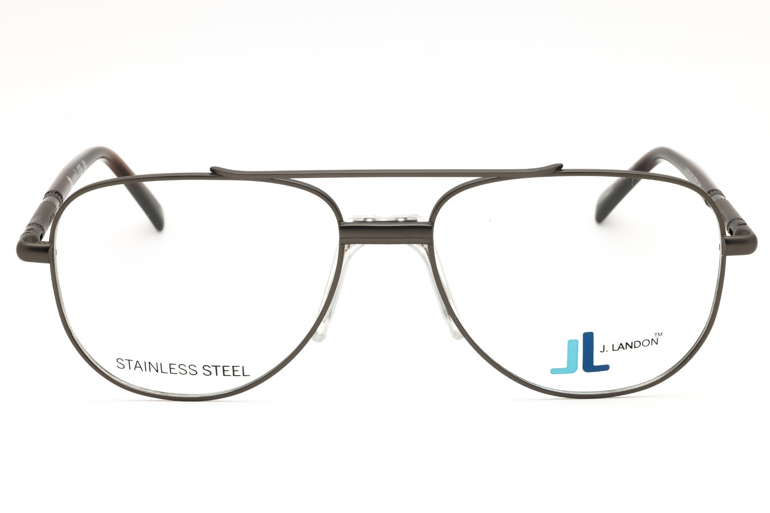 J. Landon JL1010 Aviator Metal Frame Eyeglasses — Gunmetal, view 2