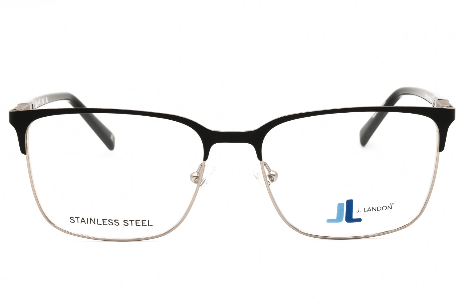 J. Landon JL50021 Rectangular Metal Frame Eyeglasses — Black, view 2