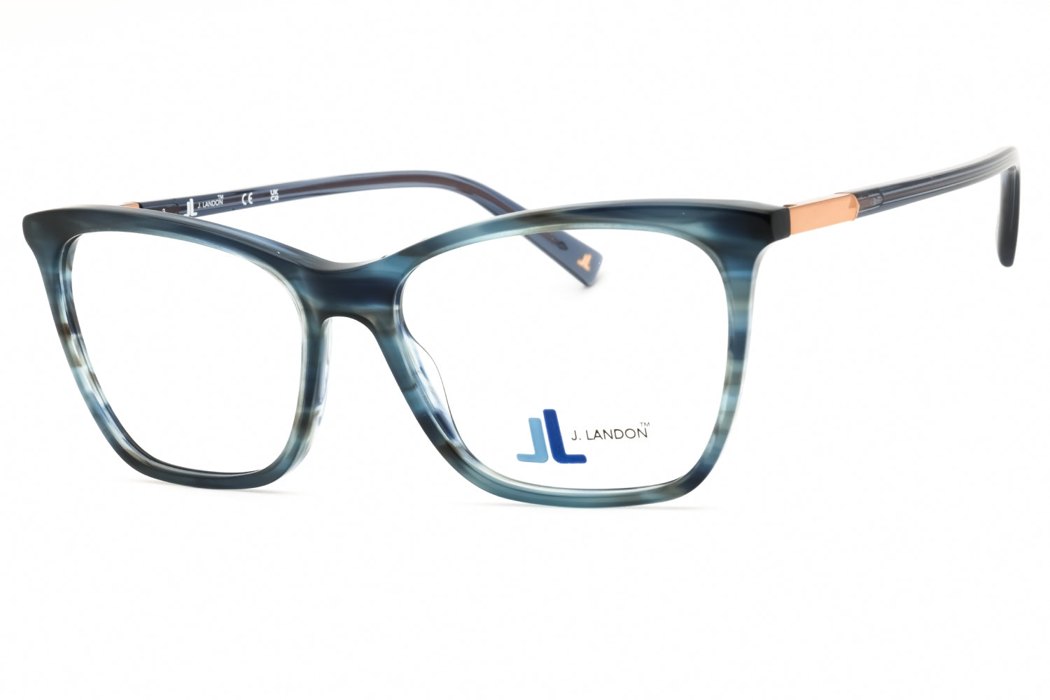 J. Landon JL50022 Acetate Rectangular Eyeglasses — Blue by J. Landon