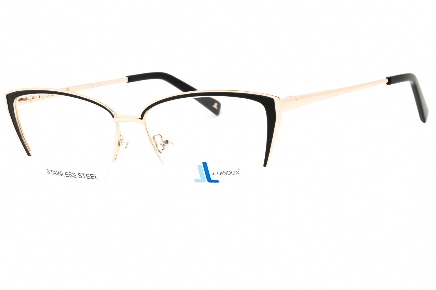 J. Landon JL5010 Cat-Eye Metal Eyeglasses — Black by J. Landon