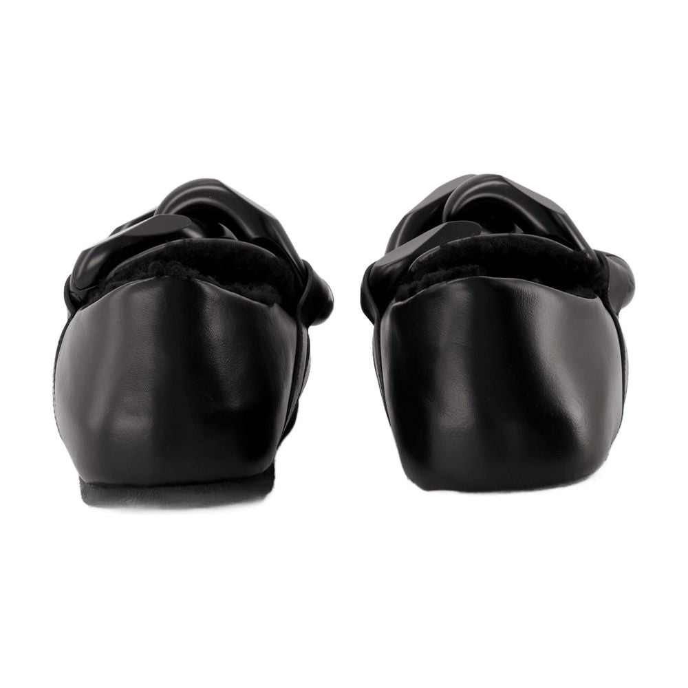 J.W. Anderson Chain-Trimmed Leather Loafer — Black, view 3