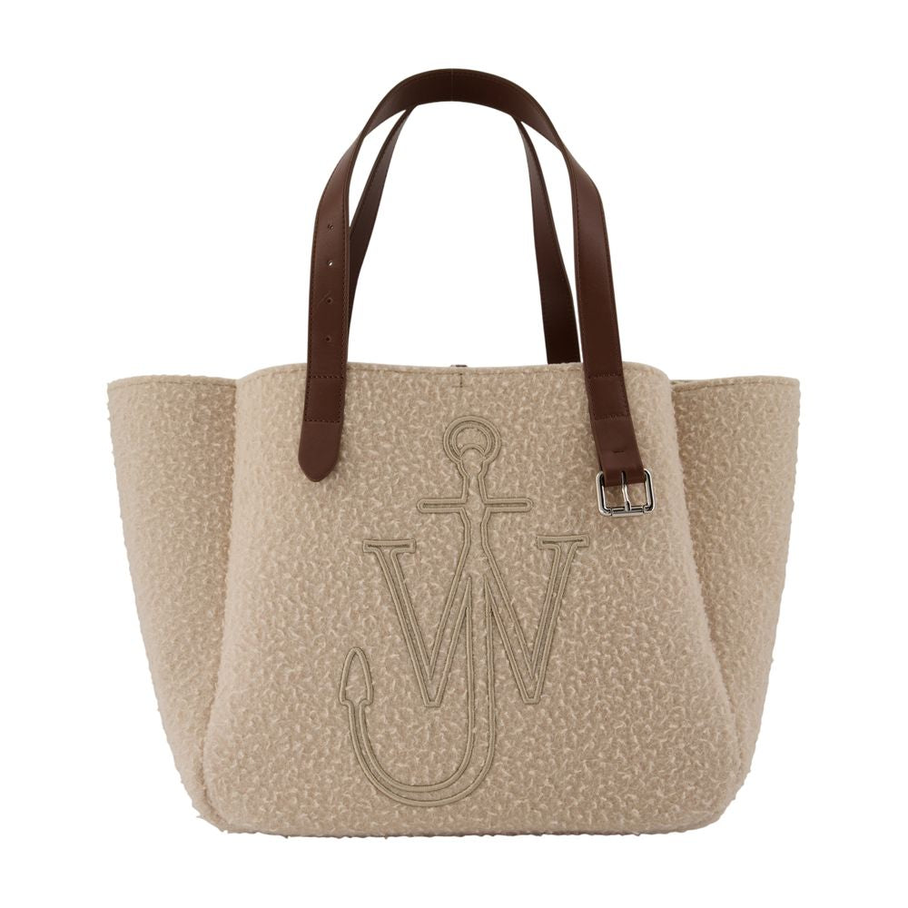 J.W. Anderson Wool Logo-Embroidered Tote Bag — Beige by JW Anderson