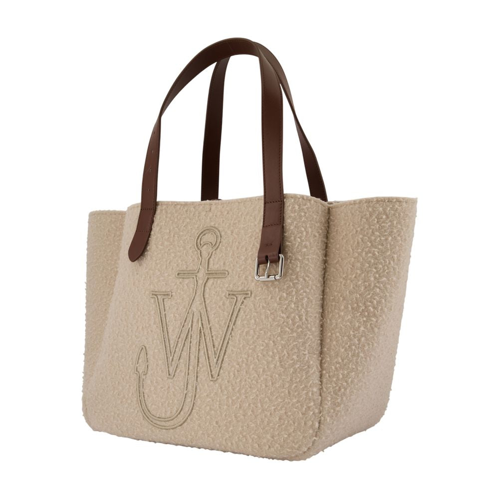 J.W. Anderson Wool Logo-Embroidered Tote Bag — Beige, view 2