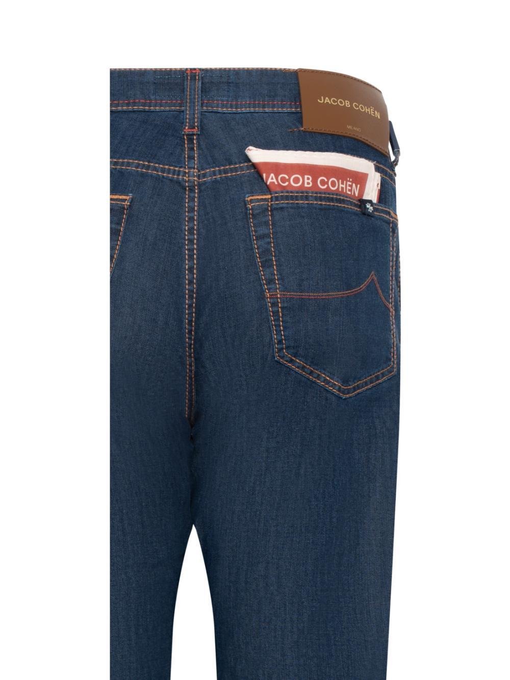 Jacob CohëN Straight-Leg Cotton Blend Jeans — Blue, view 2
