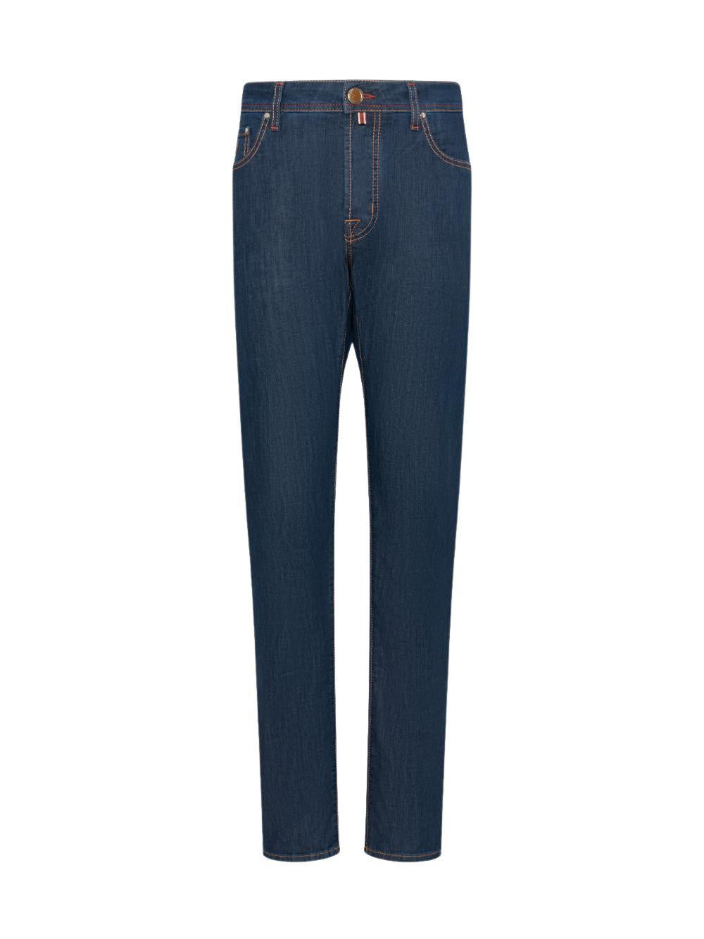 Jacob CohëN Straight-Leg Cotton Blend Jeans — Blue, view 4