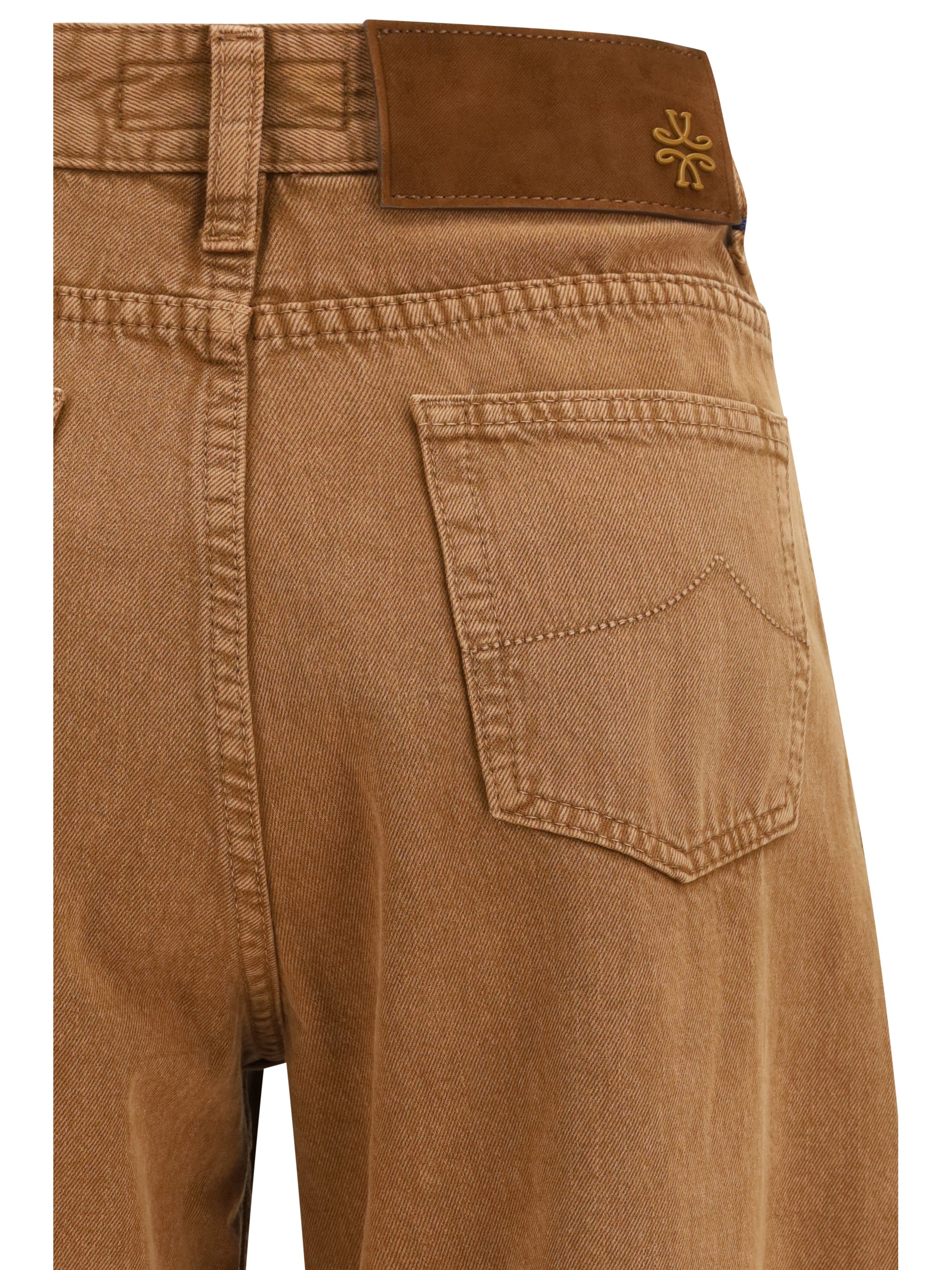 Jacob Cohen Five-Pocket Cotton Jeans — Brown, view 3