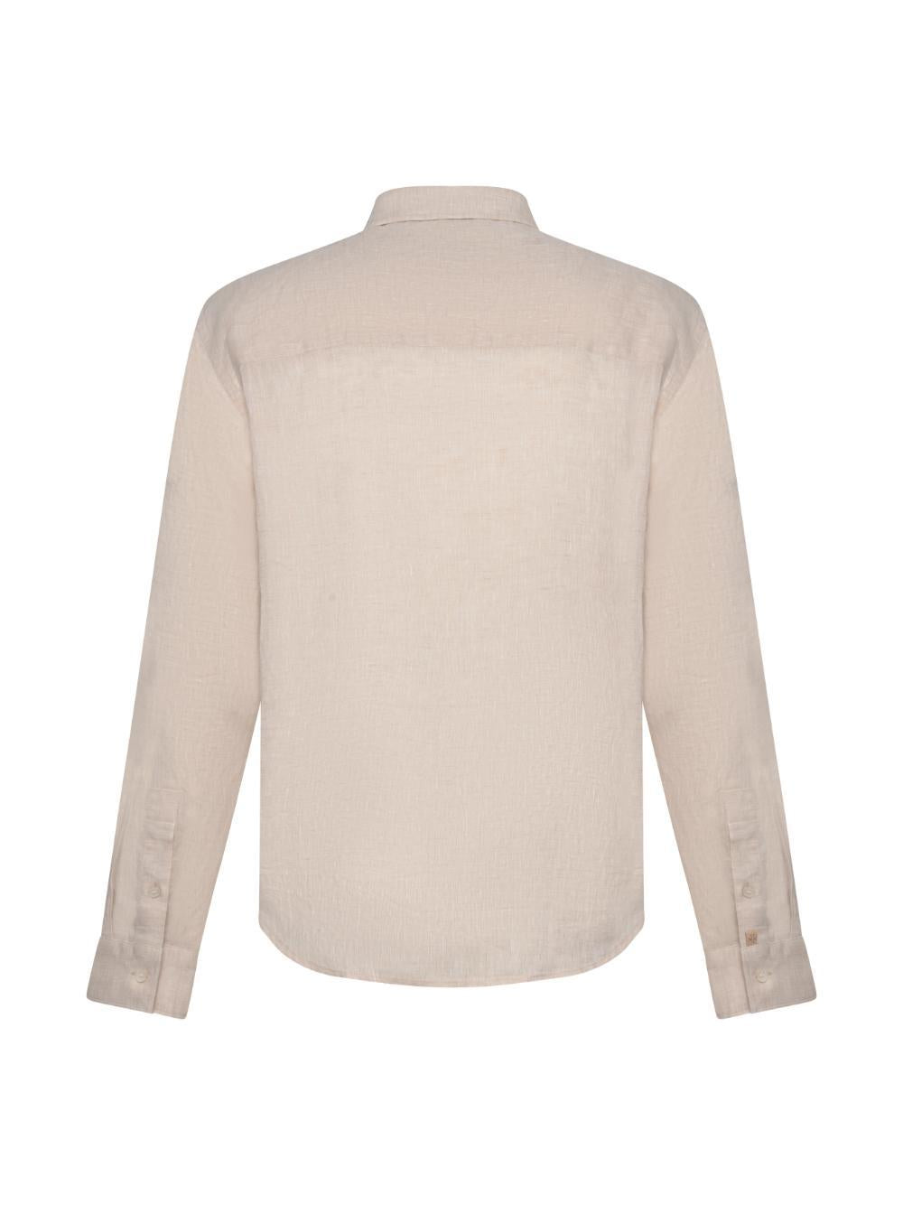 Jacob CohëN Linen Shirt — Beige, view 3