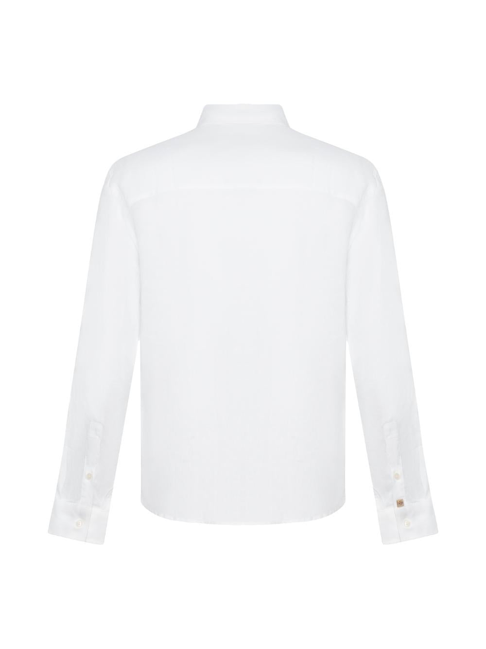 Jacob CohëN Linen Shirt — White, view 3