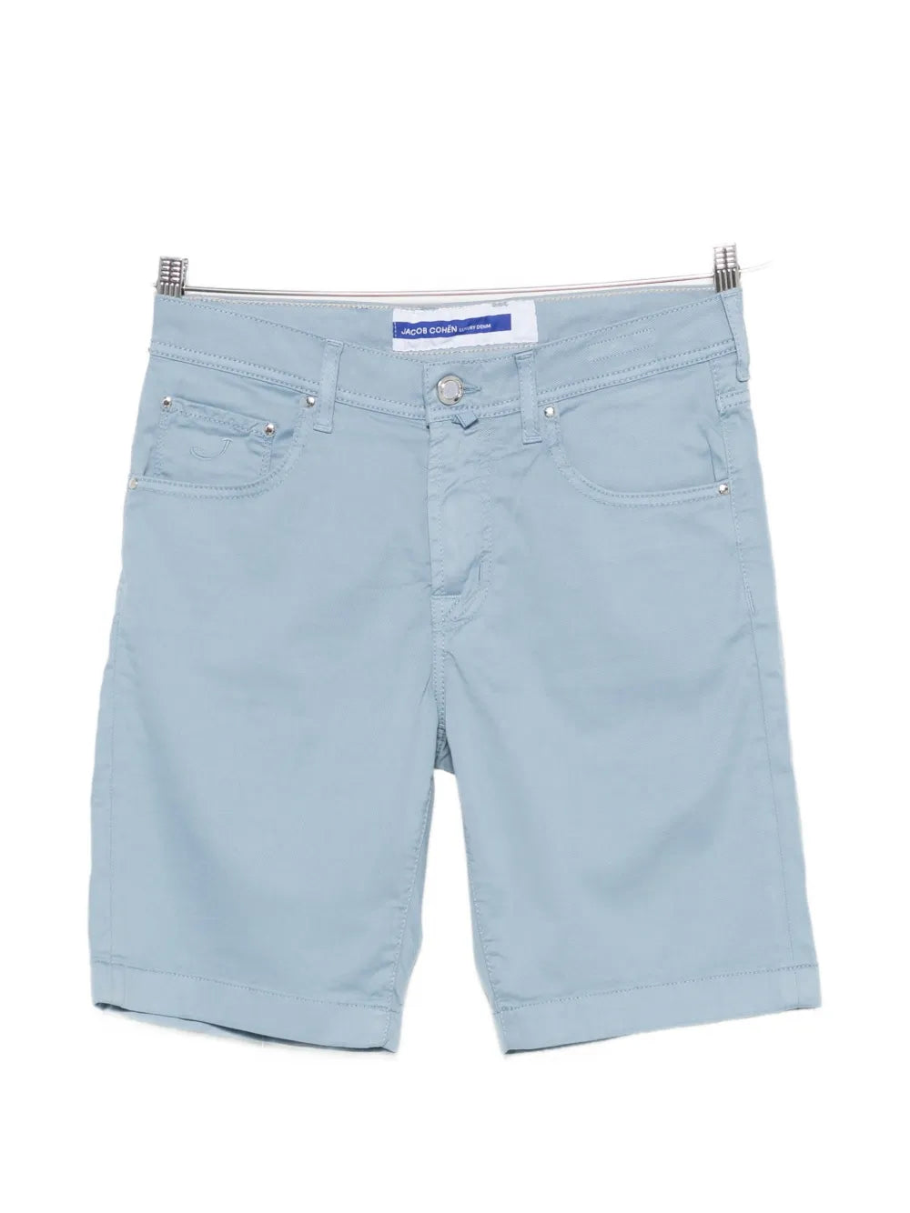 Jacob Cohen Logo-Patch Five-Pocket Cotton-Lyocell Shorts — Light Blue by Jacob Cohen
