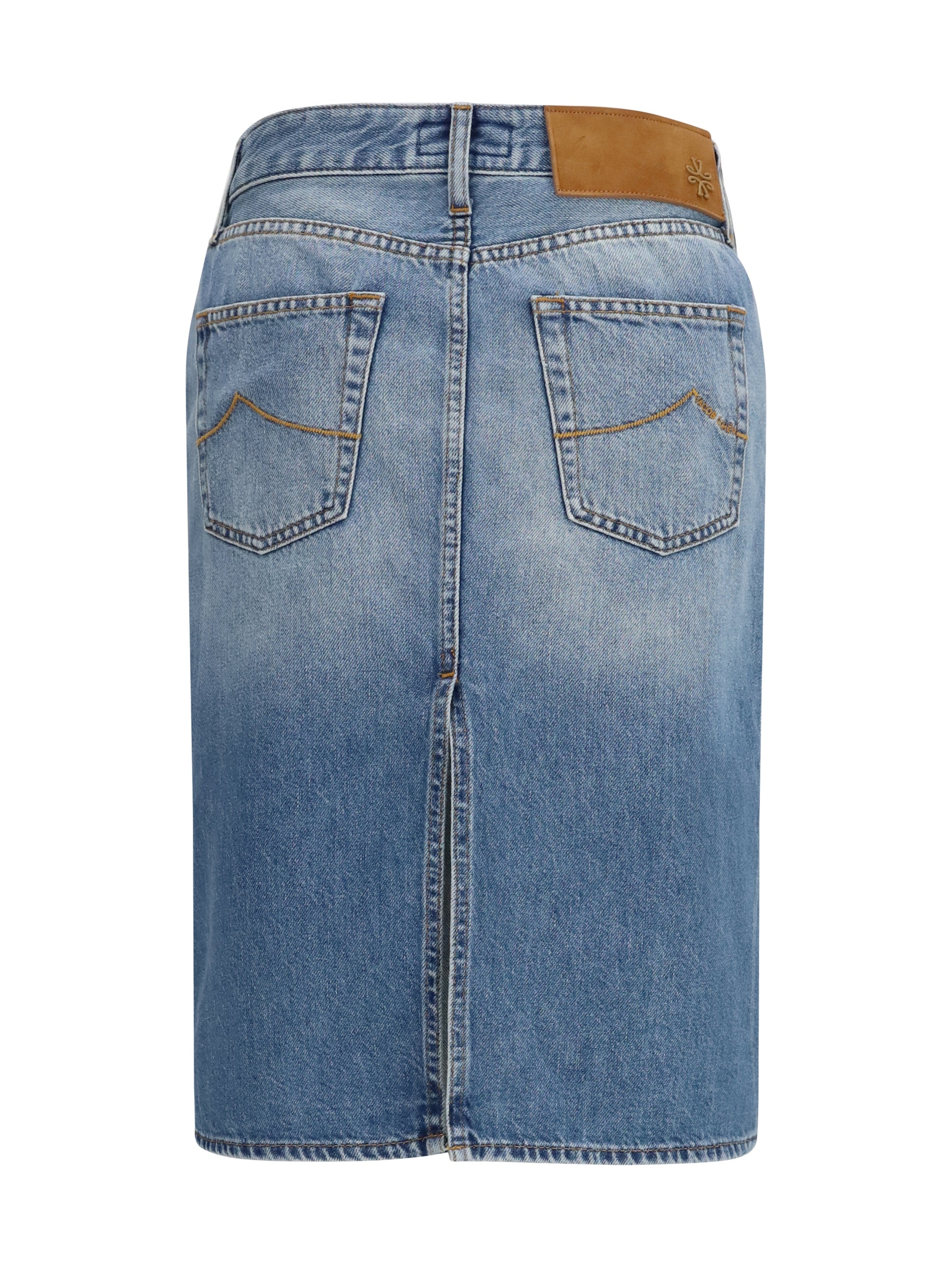 Jacob Cohen Five-Pocket Denim Skirt — Blue, view 2