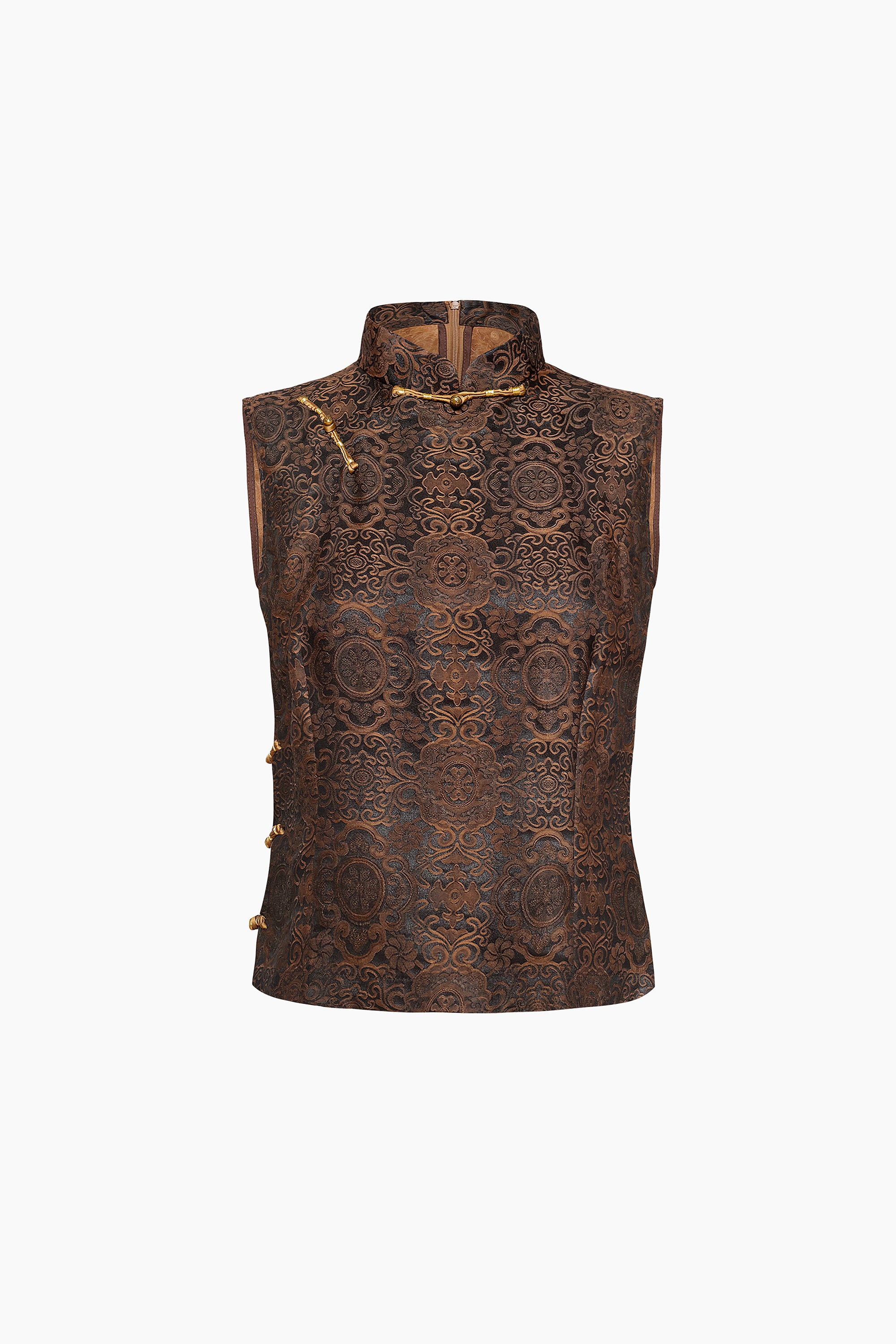 Jacquard Silk Vest by Du & Berry