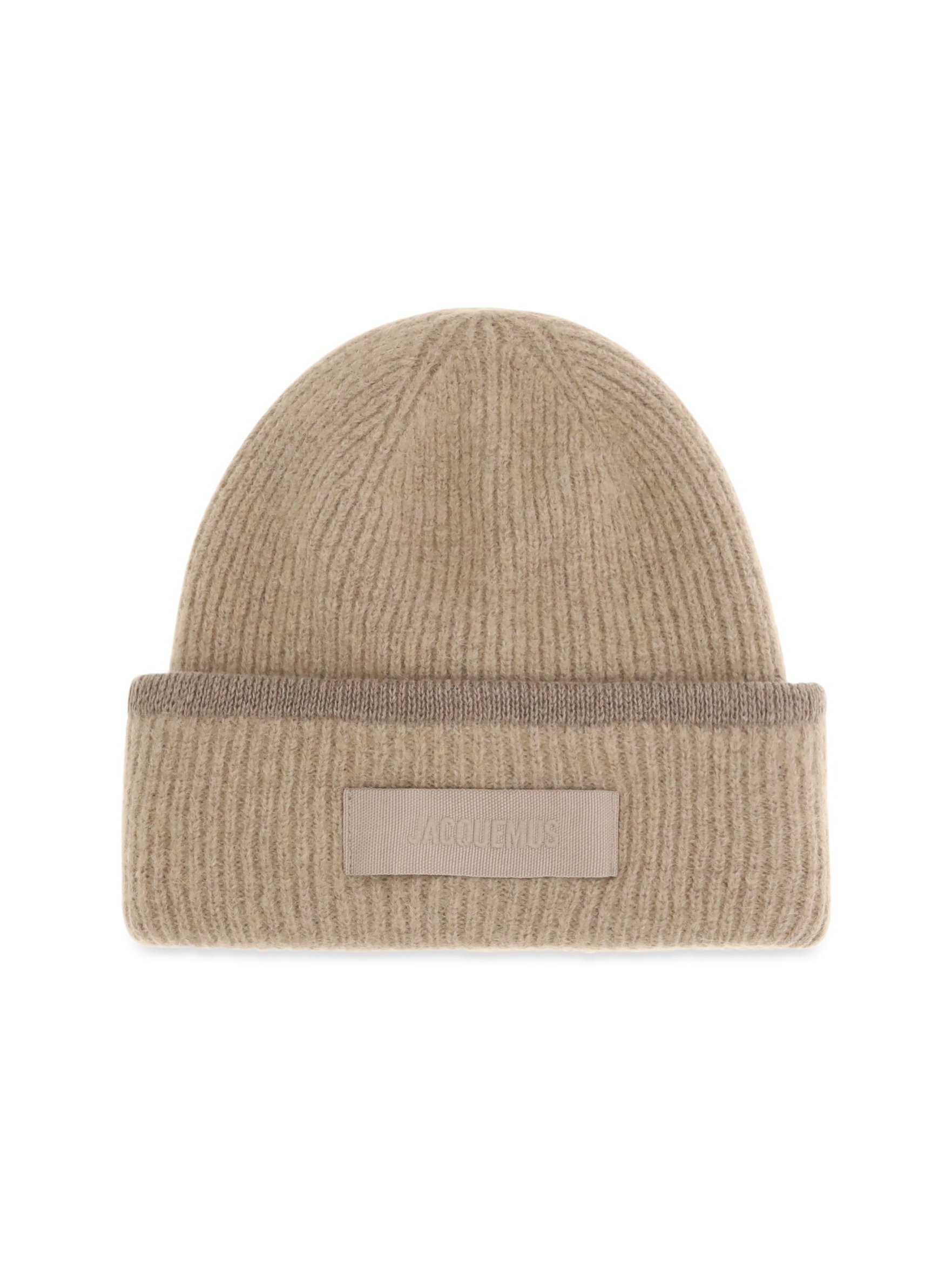 Jacquemus ACU00666AK00227 Gros Grain Ribbed Beanie — Beige by Jacquemus