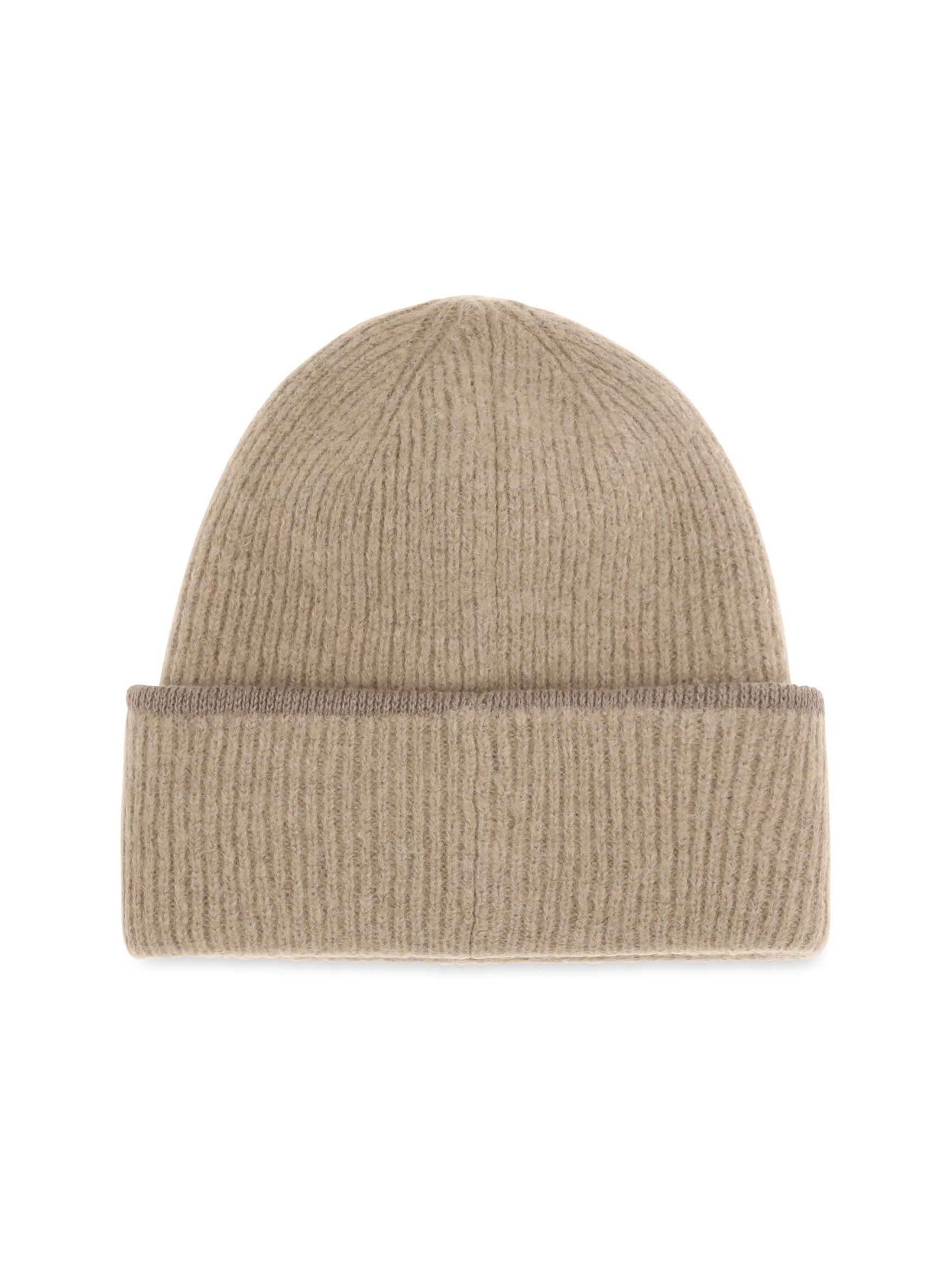 Jacquemus ACU00666AK00227 Gros Grain Ribbed Beanie — Beige, view 2