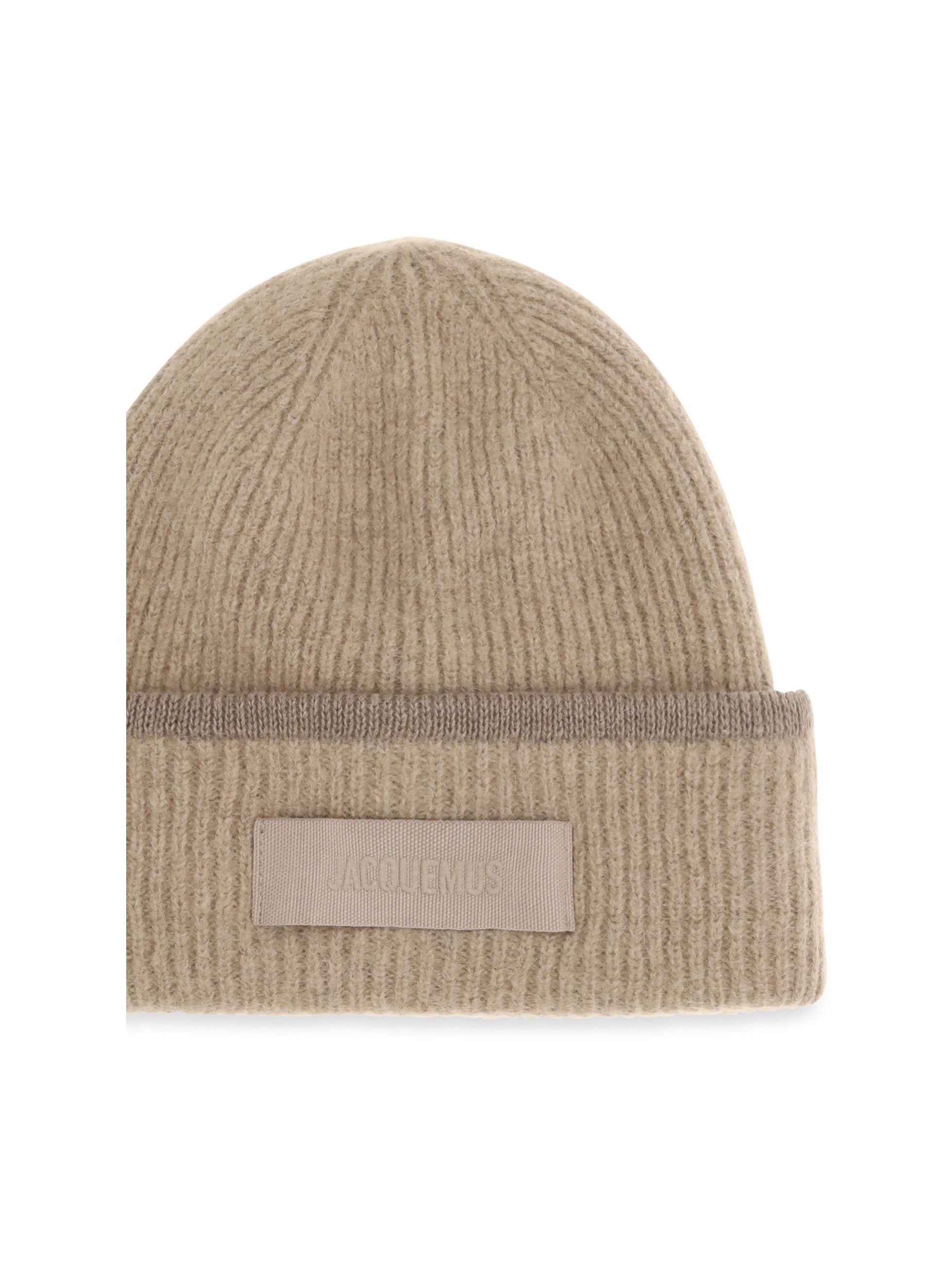 Jacquemus ACU00666AK00227 Gros Grain Ribbed Beanie — Beige, view 3