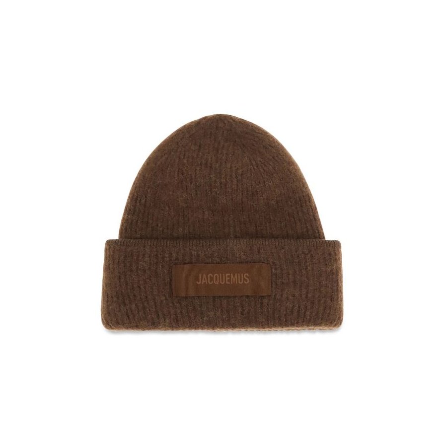 Jacquemus JAACU00666AK00227850BB Alpaca Blend Ribbed Beanie — Brown by Jacquemus