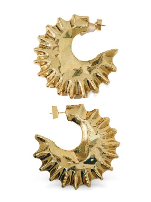 JACQUEMUS RESORT Spiked Crescent Earrings — Gold, view 2