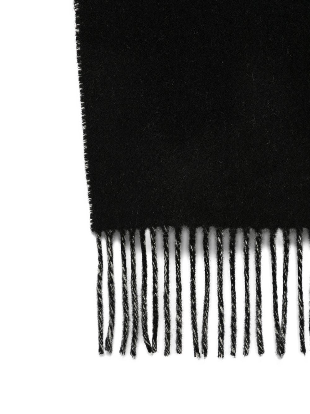 JACQUEMUS Logo Intarsia Virgin Wool Scarf — Black, view 3