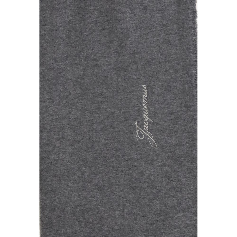 Jacquemus Merino Wool Scarf — Gray, view 3
