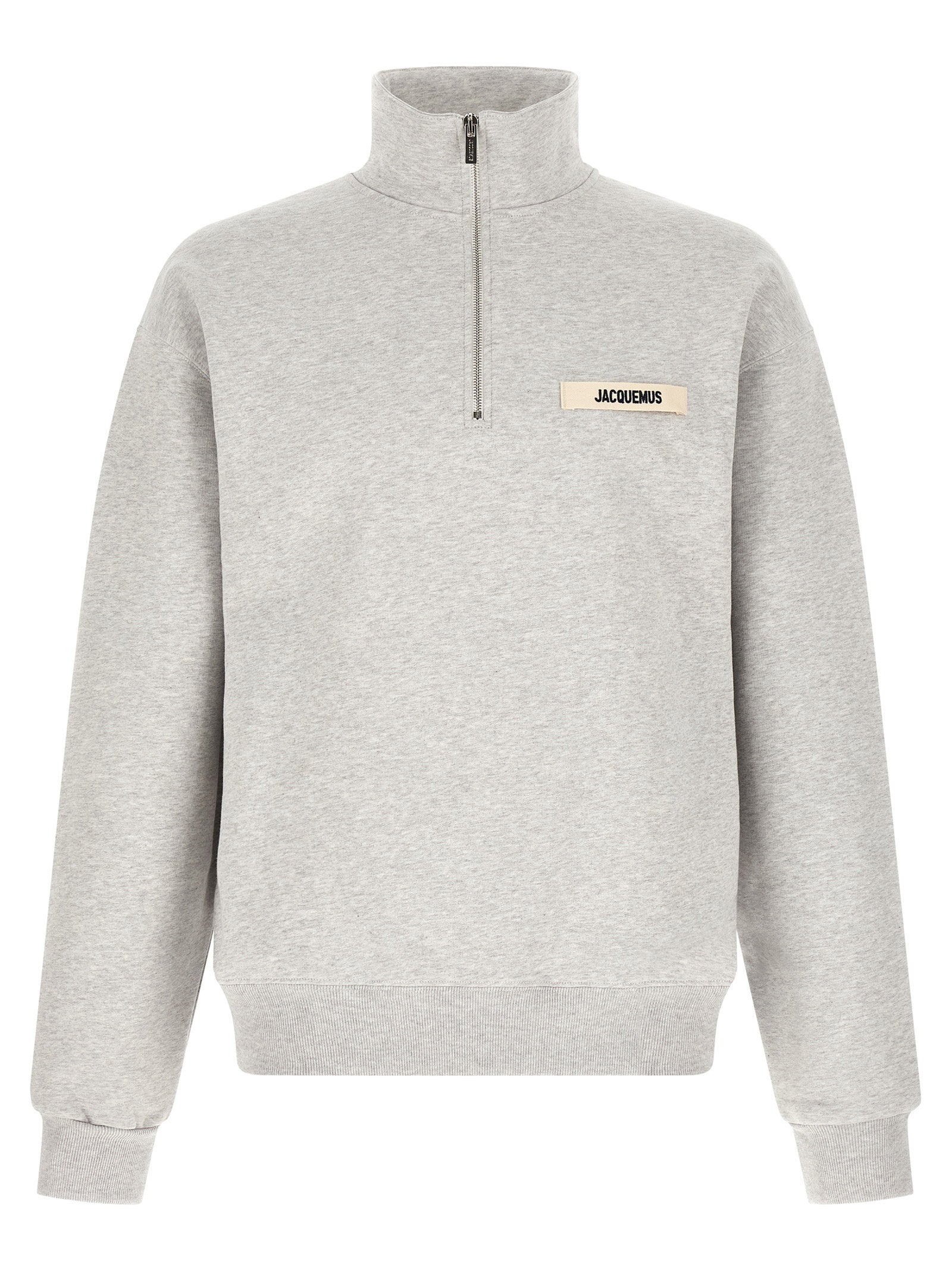 Jacquemus Cotton Fleece Logo Patch Sweatshirt — Grey by Jacquemus